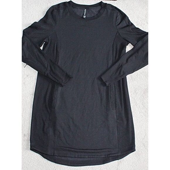 Athleta - Balance Sweatshirt Dress in Black, size Medium. Style 599867. - Picture 6 of 13